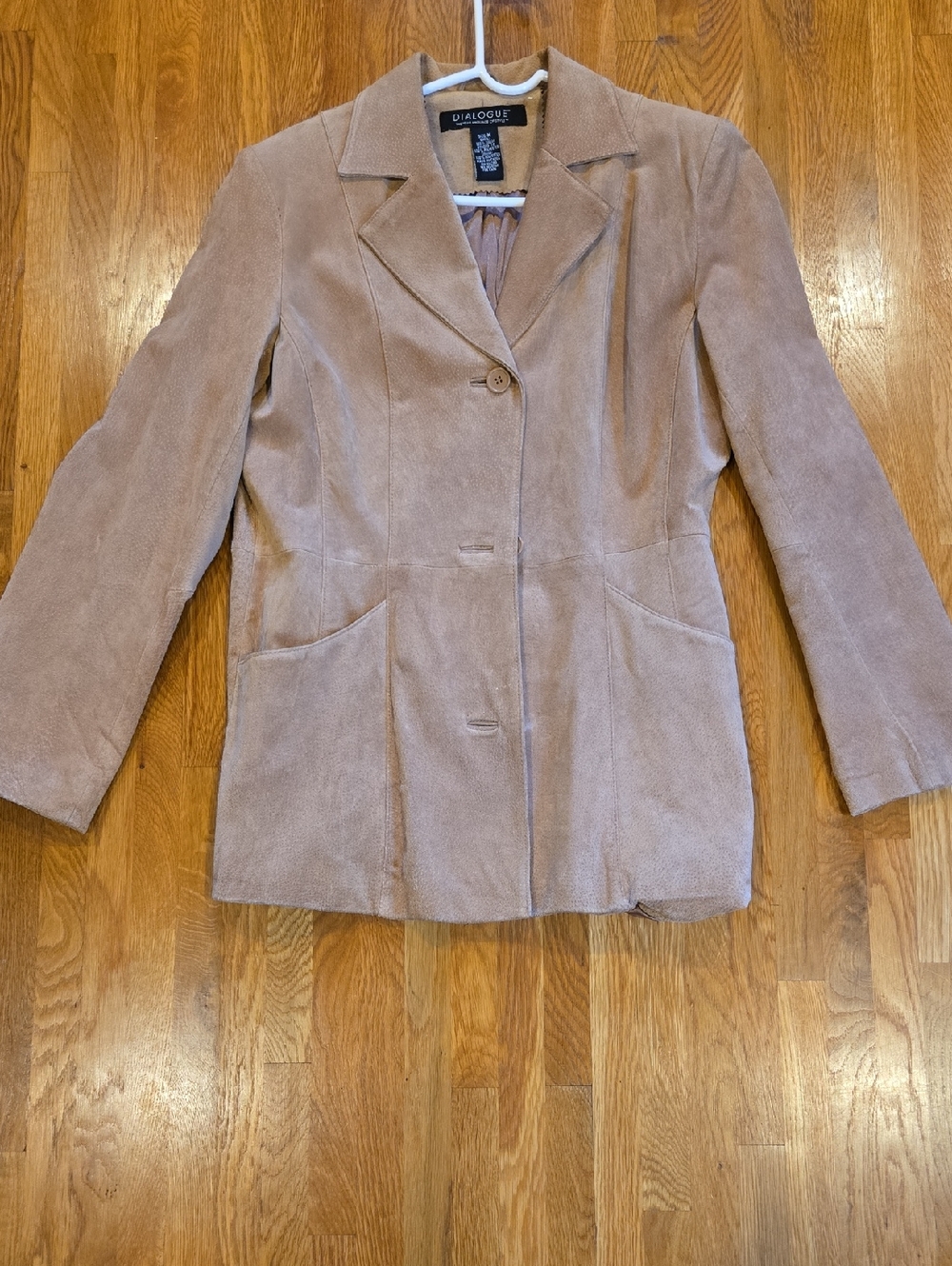 Dialogue Women's Light Tan Suede Blazer Jacket Ladies Size Medium